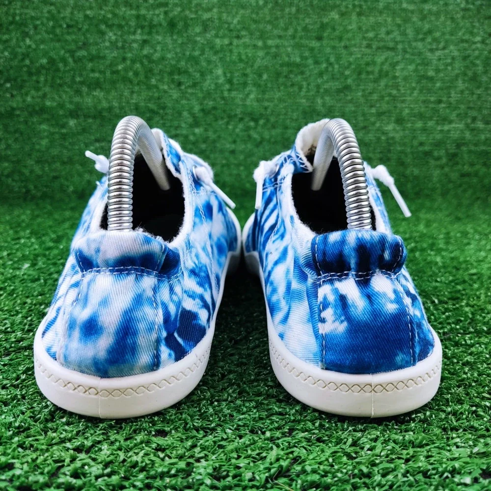 Time and Tru Sneakers Womens 8.5 Blue Tie Dye Low Top Canvas Memory Foam Comfort
